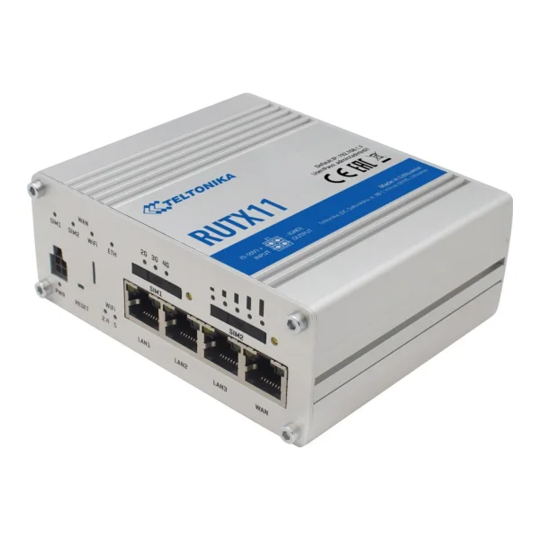 Teltonika RUTX11 - Wireless Router - WWAN 4-Port-Switch - 1GbE - Wi-Fi 5 - an DIN-Schiene montierbar (RUTX11000000)