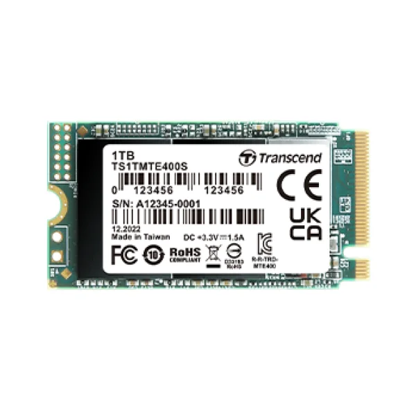 Transcend PCIe SSD 400S M.2 1000 GB PCI Express 3D NAND NVMe (TS1TMTE400S)