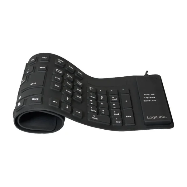 LogiLink LogiLink ID0019A USB Tastatur Deutsch, QWERTZ Schwarz Faltbar, Spritzw Tastatur