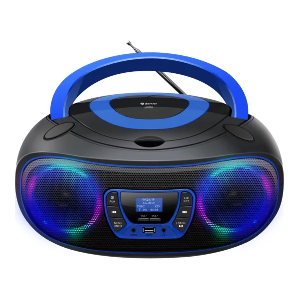 Denver DAB+ Boombox Mit DAB+/FM-Radio, Bluetooth-Funktion,blue (TDB-212BU)