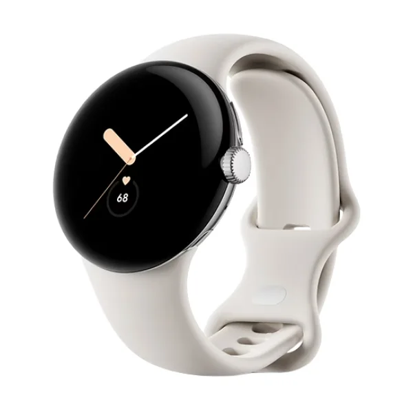 Watch Google Pixel Watch LTE 41mm Polished Silver Case with Sport Band - Chalk (GA04305-GB)