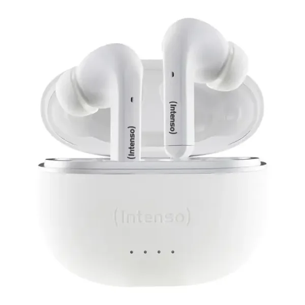 Intenso T302A In Ear Headset Bluetooth® Stereo Weiß Noise Cancelling Batterieladeanzeige, Headset, Ladecase