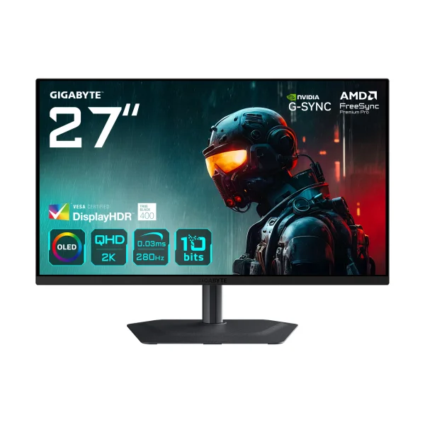 GIGABYTE MO27Q2A 27 Zoll WQHD QD-OLED 16:9 280 Hz Gaming Monitor