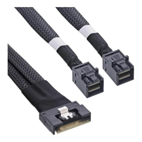 InLine Slim SAS Kabel SFF-8654 8i zu 2x SFF-8643 0.5m - Kabel - 0,5 m (27648A)